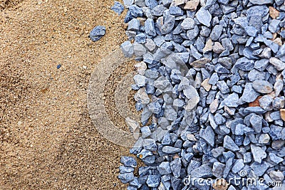 Sand and stone for construction work Stock Photo