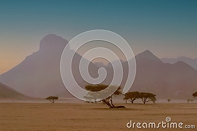 Sand storm in the Sahara desert Stock Photo