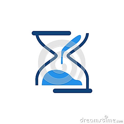 sand time hourglass logo vector design clock icon concept template Vector Illustration