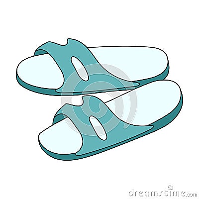 Sandal vector color icon. Vector illustration flipflop on white background. Isolated color illustration icon of sandal Vector Illustration