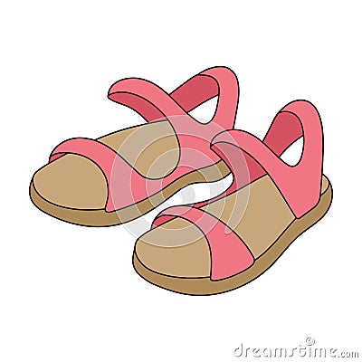 Sandal vector color icon. Vector illustration flipflop on white background. Isolated color illustration icon of sandal Vector Illustration