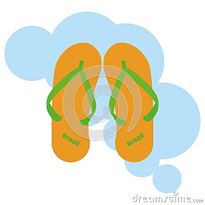 Sandals Cartoon Illustration Editable With Background Stock Photo