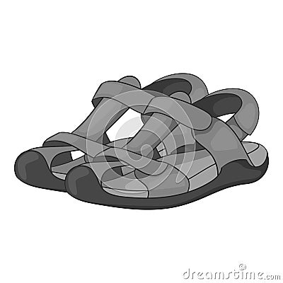 Sandals icon, monochrome style Vector Illustration