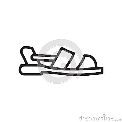 Sandals icon vector sign and symbol isolated on white background Vector Illustration