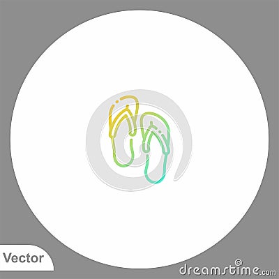 Sandals vector icon sign symbol Cartoon Illustration