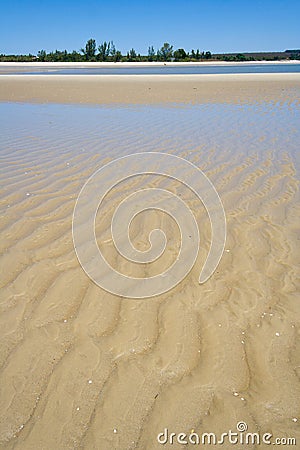 Sandbank at low tide Stock Photo