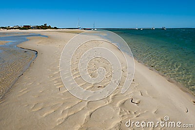 Sandbar in Monkey Mia Stock Photo