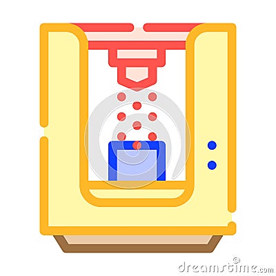 Sandblasting chamber color icon vector isolated illustration Vector Illustration