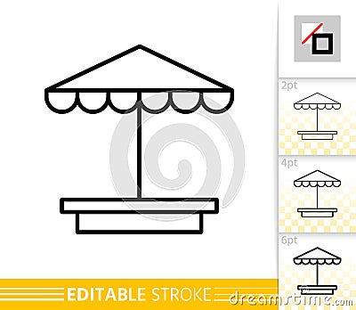 Sandbox umbrella beach parasol line vector icon Vector Illustration