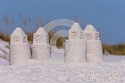 Sandcastle on Gulf Island National Seashore, Pensacola Beach, Florida Stock Photo