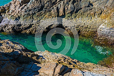 Sandcastle summer beach sand sea view phuket thailand Stock Photo