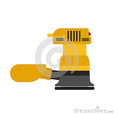 Sander vector icon equipment isolated tool. Building work craft machine grinding flooring. Power repair industrial instrument Vector Illustration