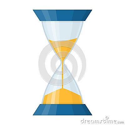 Sandglass icon isolated on white background. Time hourglass in flat style. Sandclock Vector Illustration