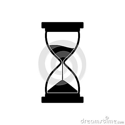 Sandglass icon on white background. Time hourglass. Sandclock Vector Illustration