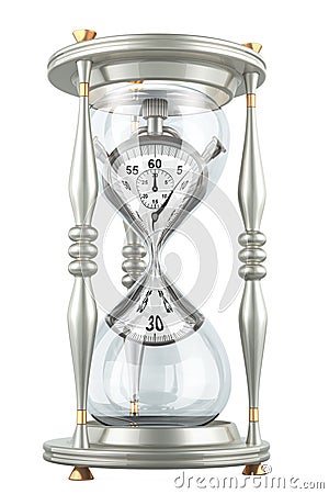 Sandglass, lost time concept. 3D rendering Stock Photo