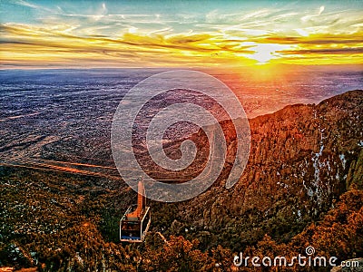 Sunset Over Albuquerque from Sandia Peak Editorial Stock Photo