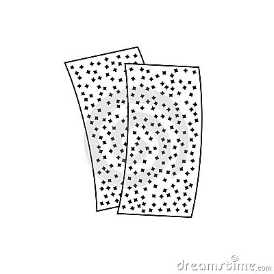 Sandpaper icon. Two pieces of rough sand paper. Vector Illustration