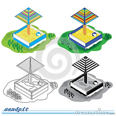 Sandpit Cartoon Illustration