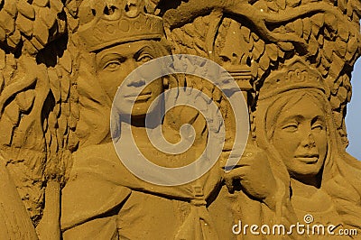 Sandsculpture on the beach Editorial Stock Photo