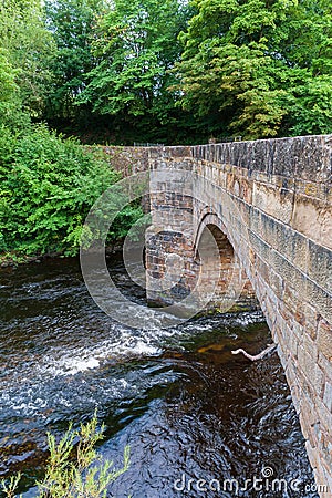 Sandstone bridge, Pont Cysyllte also known as Cysylltau Bridge or Bont Bridge across river Dee. Stock Photo