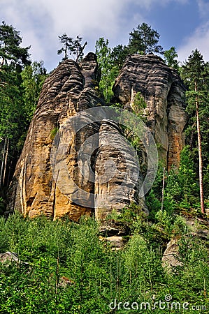 Sandstone Formations, Czech Republic Stock Photo