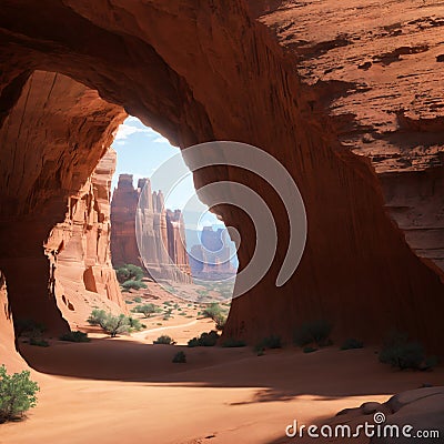 Sandstone formations in Utah, USA. Beautiful Unusual landscapes. made with Generative AI Stock Photo