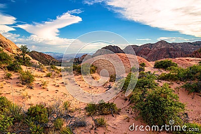 Sandstone formations in Utah, Yant flat, USA Stock Photo