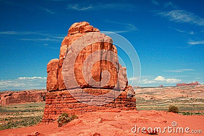 Sandstone Monolith, Courthouse Towers, Arches National Park Stock Photo