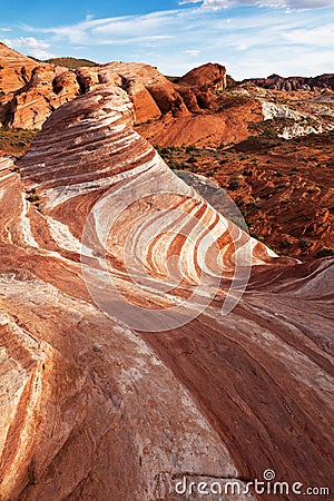 Sandstone Rock Formation In Mojave Desert Stock Photo