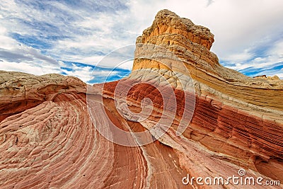 Sandstone rock formation at the White Pocket, Paria Plateau Stock Photo