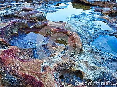 Sandstone Rock Pools, Bondi Beach, Australia Stock Photo