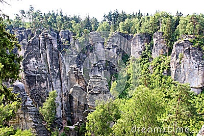 Sandstone rocks in Czech paradise Stock Photo