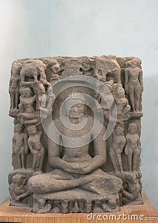Sandstone Sculpture of Jain Diety Central India Madhya Pradesh Stock Photo