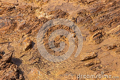 Sandstone surface with a brown tint, Greece Stock Photo