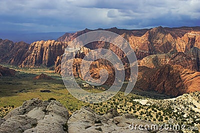 Sandstones in to Snow Canyon - Utah Stock Photo