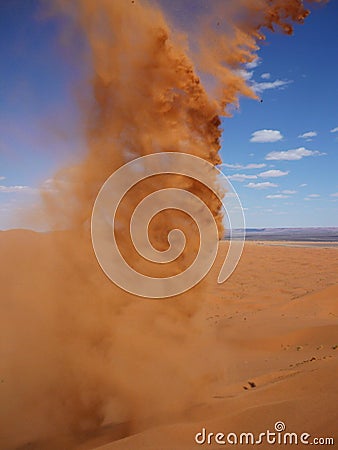Sandstorm in desert Stock Photo