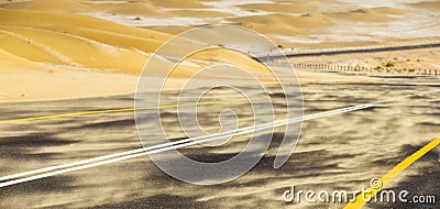 Sandstorm in a desert Stock Photo