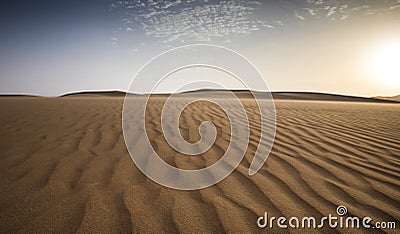 Sandstorm in a desert Stock Photo