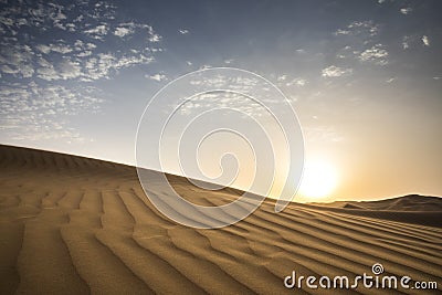 Sandstorm in a desert Stock Photo