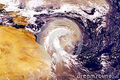 Sandstorm from space. Elements of this image furnished by NASA Stock Photo