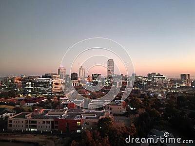 Sandton, Johannesburg skyline at dusk Stock Photo