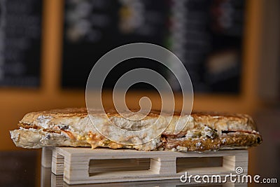 Sandvich with meat and chesse Stock Photo