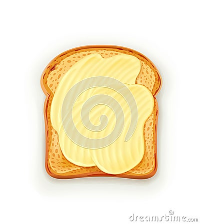 Sandwich with butter. Vector Illustration