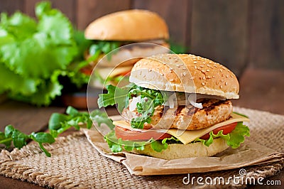 Sandwich with chicken Stock Photo