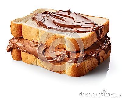 sandwich with chocolate paste. Cartoon Illustration