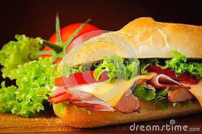 Sandwich closeup detail Stock Photo