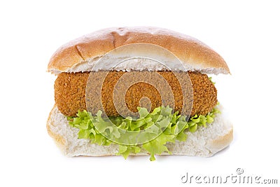 Sandwich with Dutch meat croquette ('kroket') Stock Photo