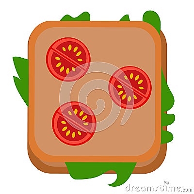 Sandwich flat illustration on white Vector Illustration