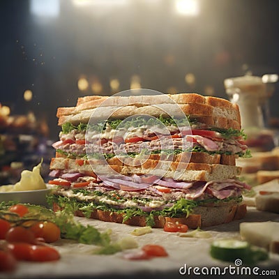 A sandwich is a way to transport food to your mouth without getting your hands dirty Stock Photo