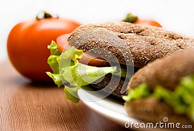 Sandwich with Freshness Vegetables Stock Photo